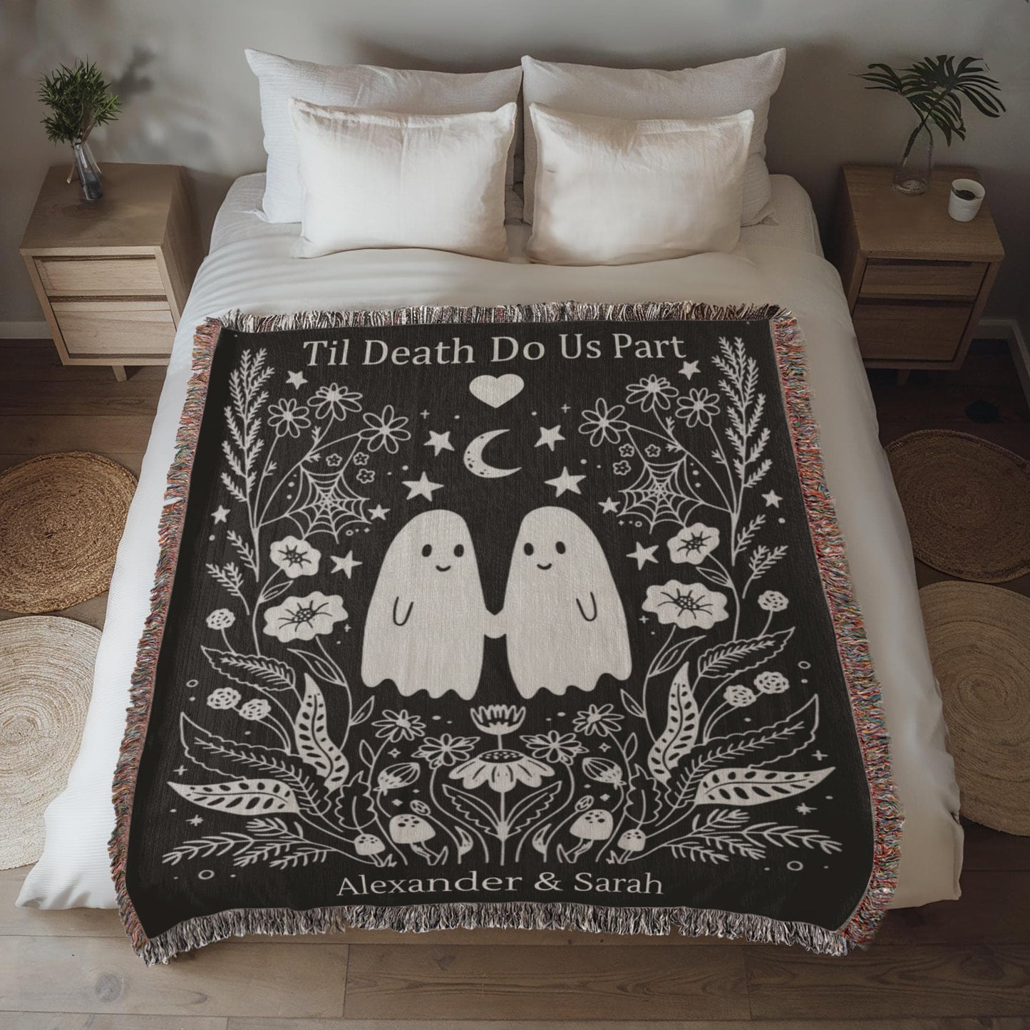 Til Death Do Us Part Ghost Couple | Personalized Woven Blanket