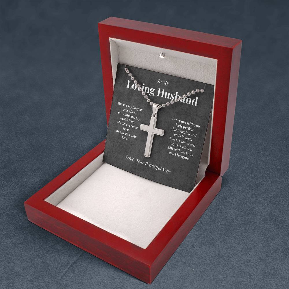 To My Loving Husband - My Happily Every After - Stainless Cross Necklace
