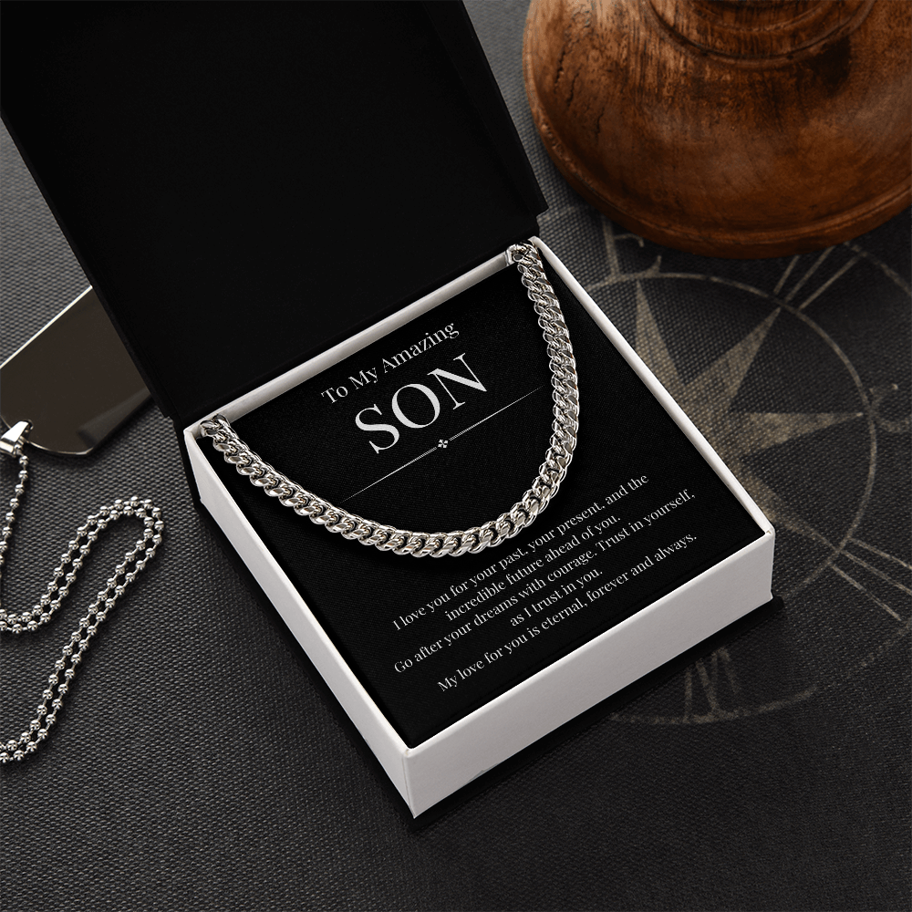 To My Amazing Son - I Love You - Cuban Link Chain