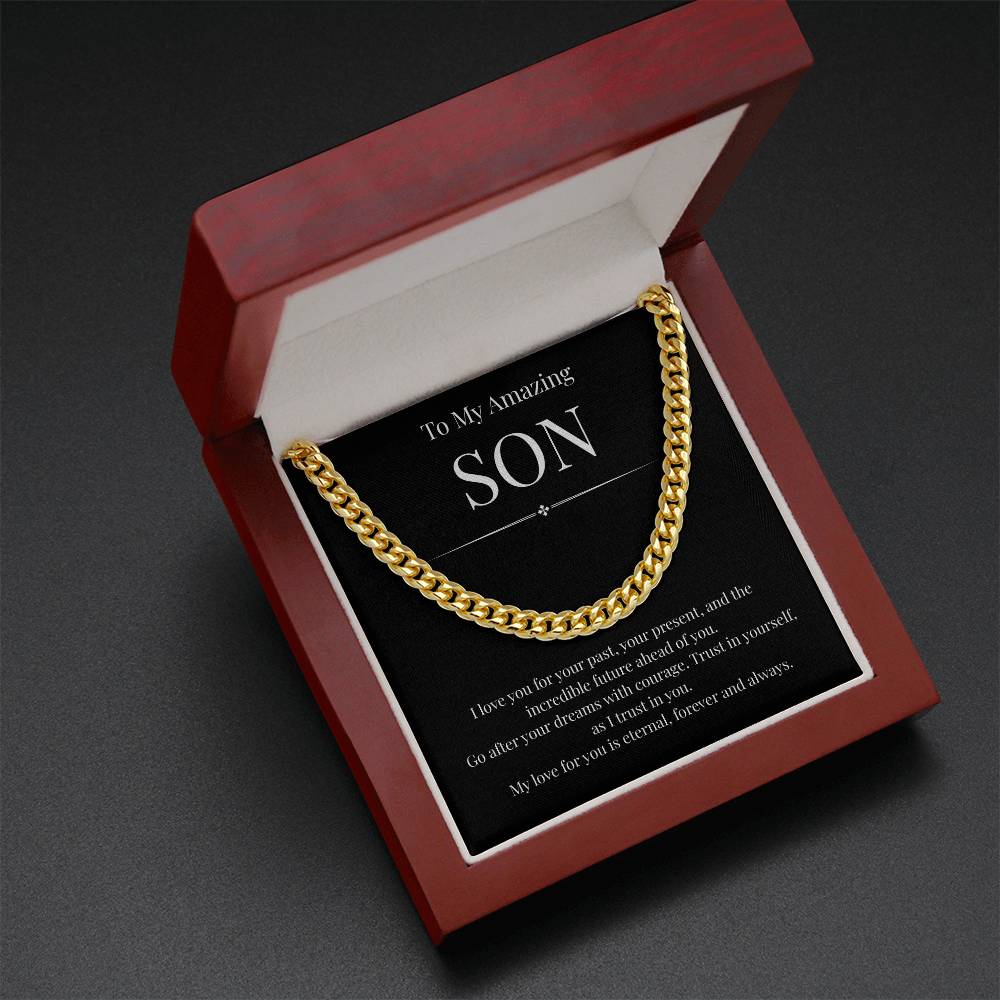 To My Amazing Son - I Love You - Cuban Link Chain