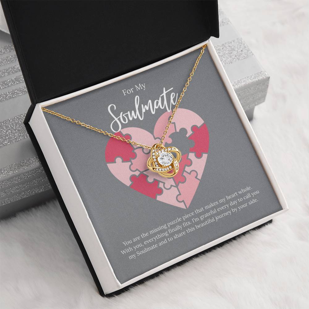For My Soulmate - You Are The Missing Puzzle - Love Knot Necklace