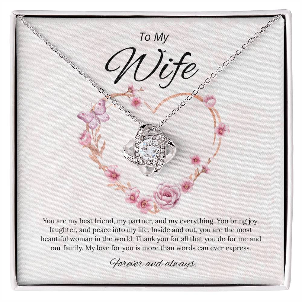 To My Wife - You Are My Best friend - Love Knot Necklace
