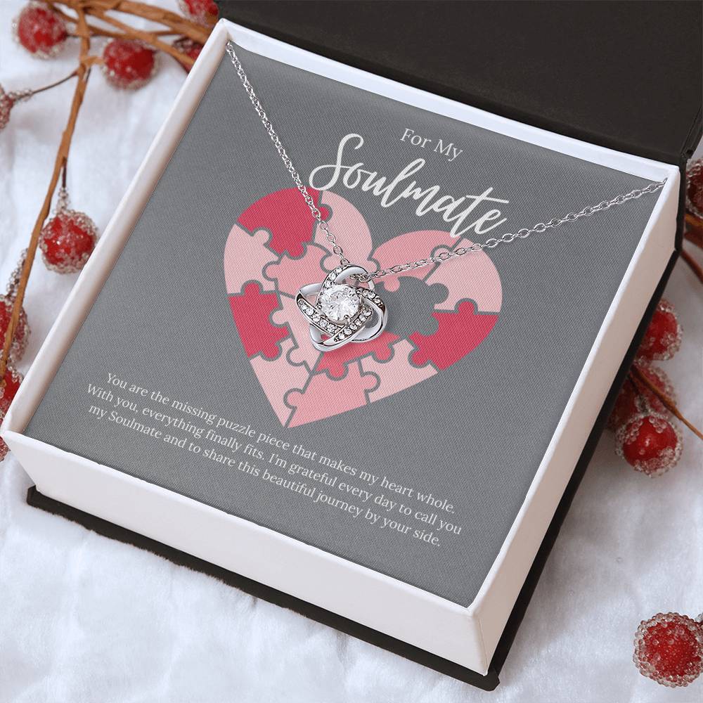 For My Soulmate - You Are The Missing Puzzle - Love Knot Necklace