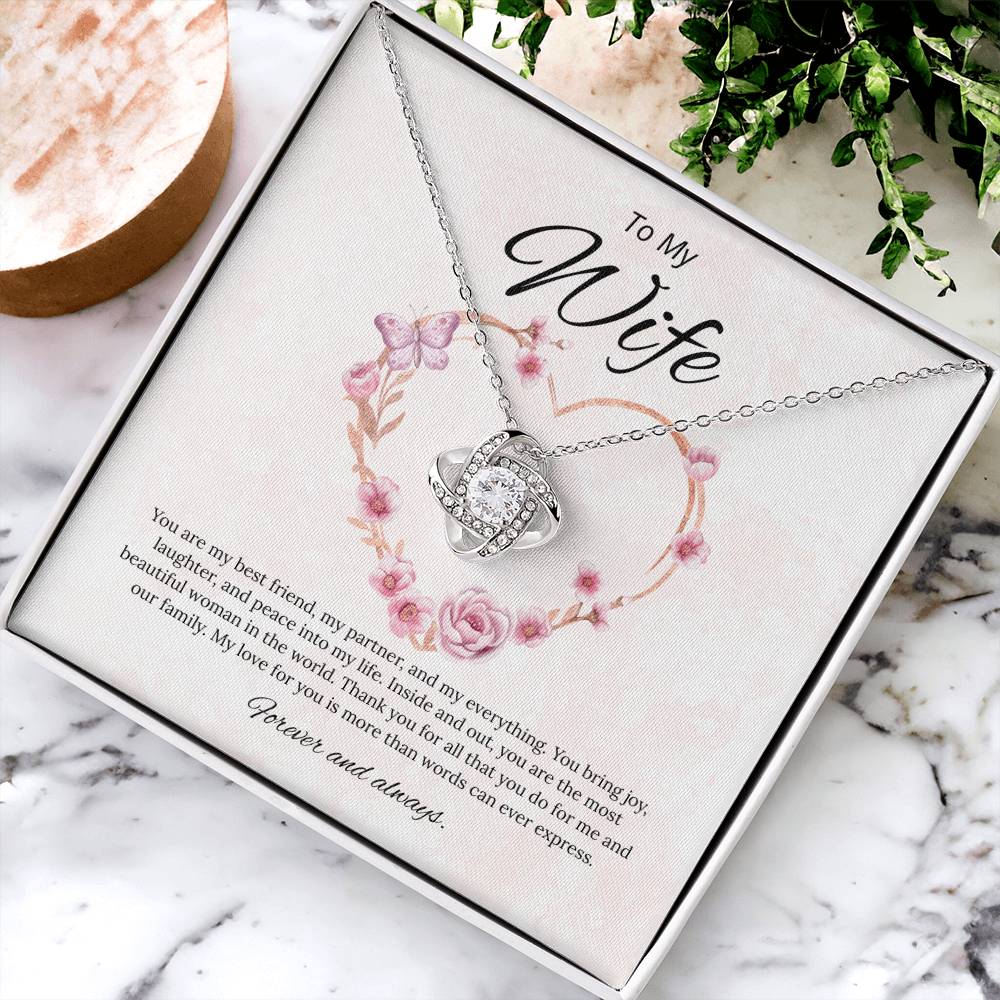 To My Wife - You Are My Best friend - Love Knot Necklace