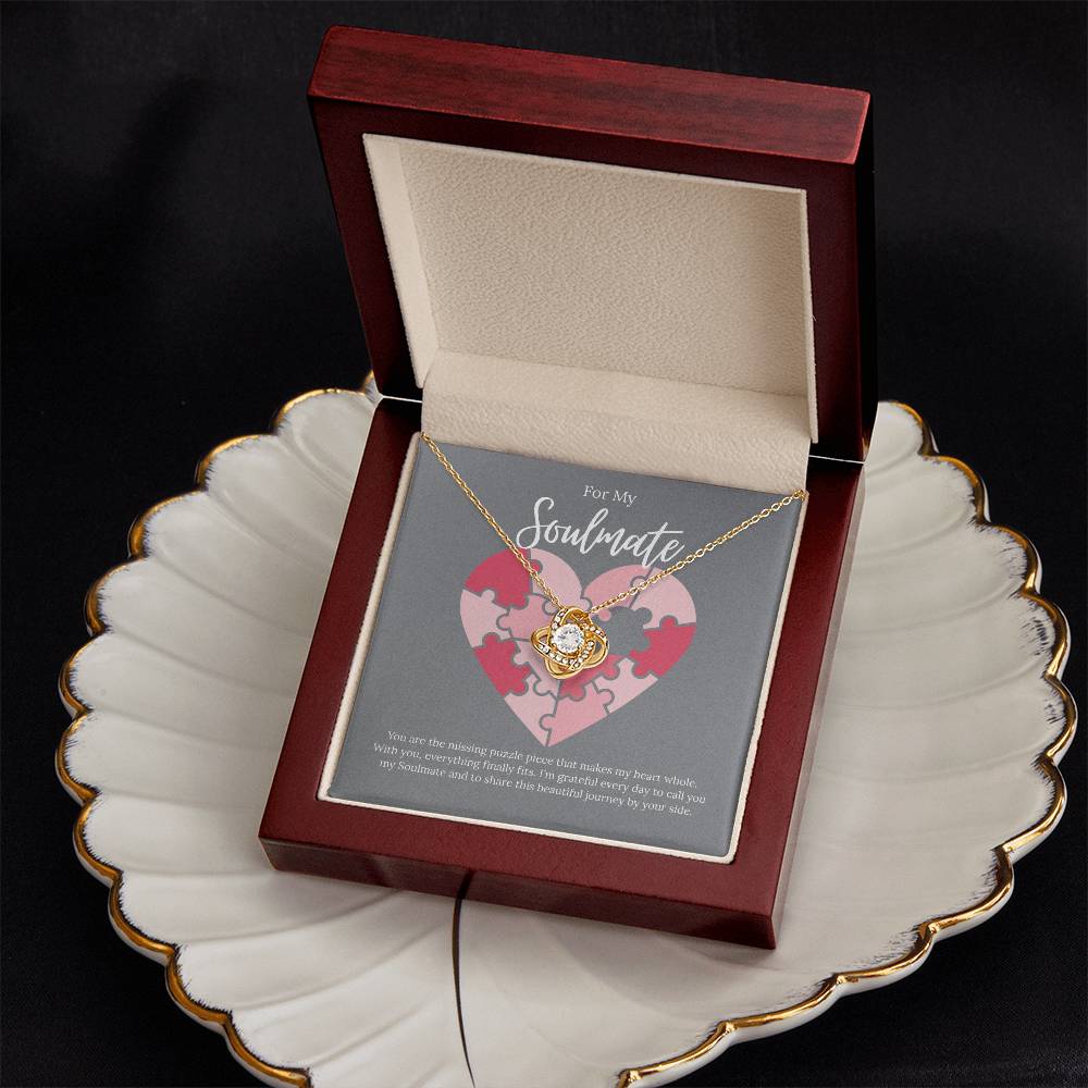 For My Soulmate - You Are The Missing Puzzle - Love Knot Necklace
