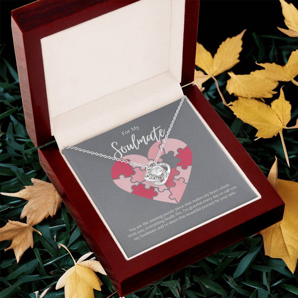 For My Soulmate - You Are The Missing Puzzle - Love Knot Necklace