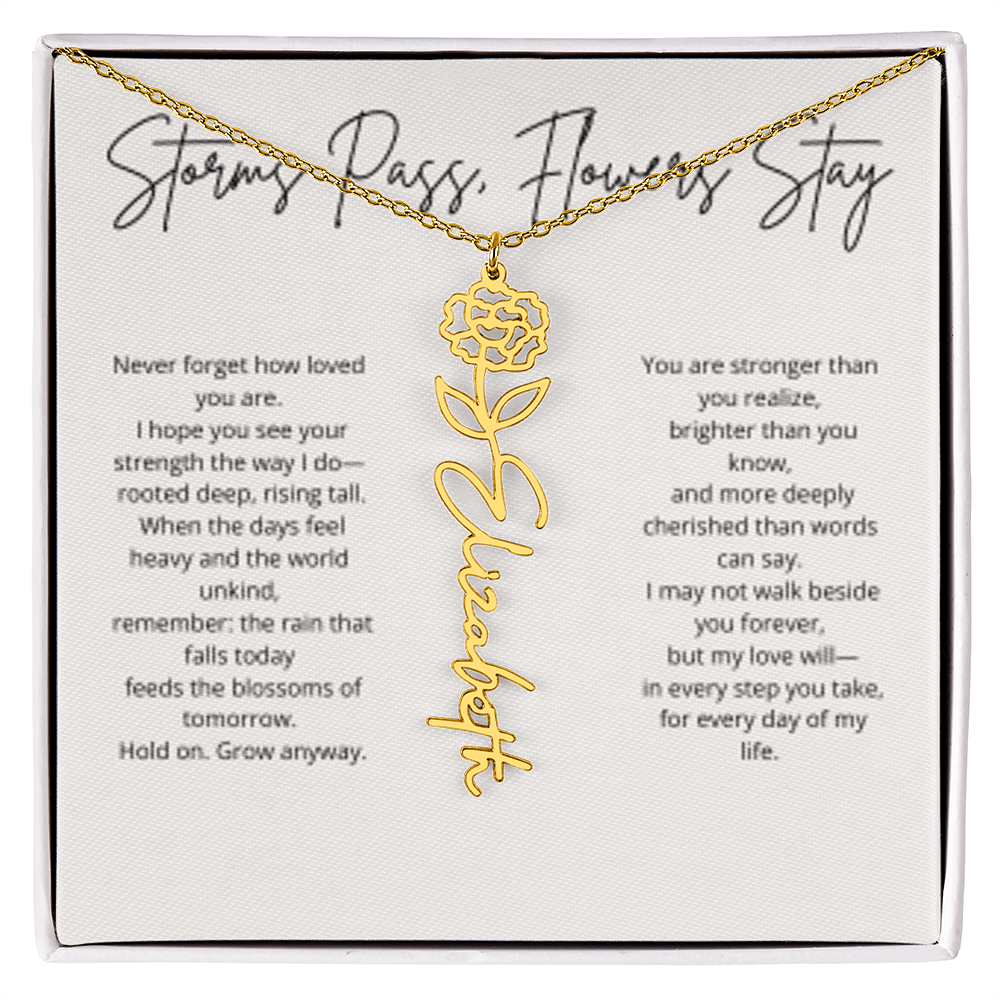 FLOWER NAME PERSONALIZED NECKLACE