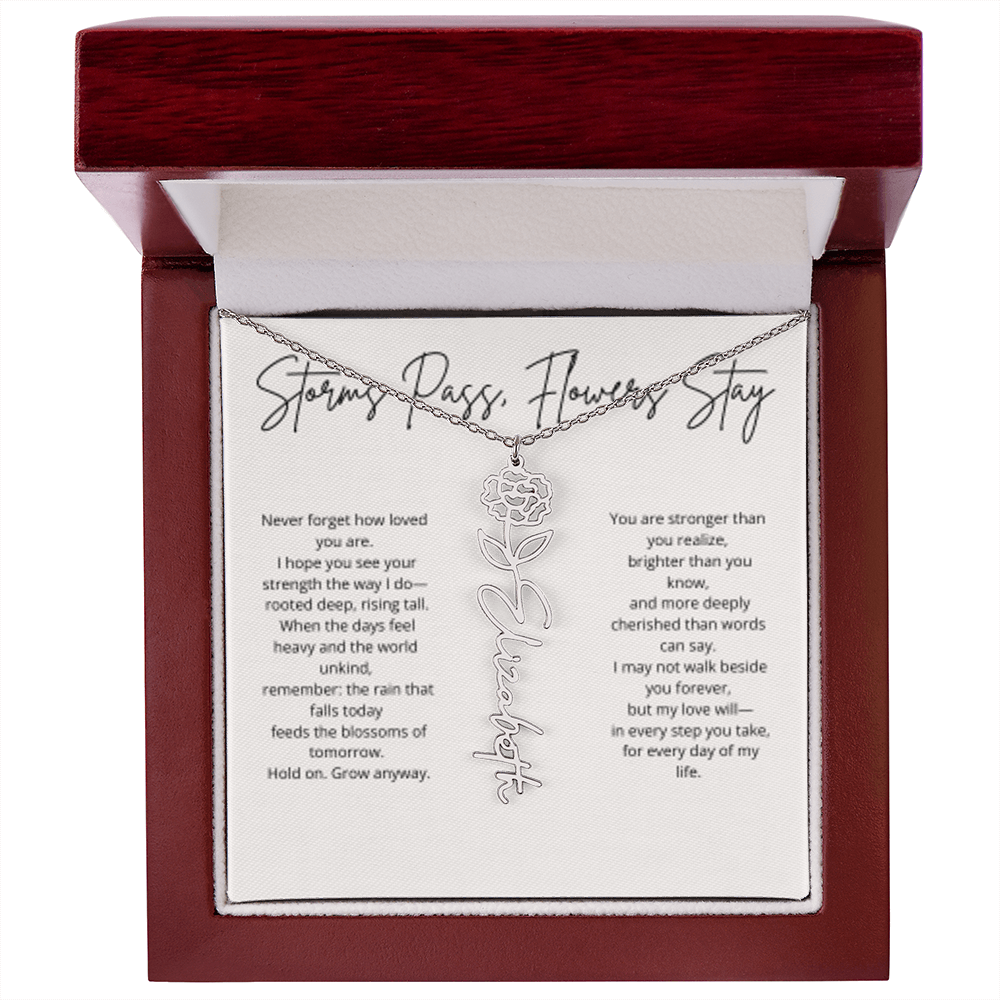 FLOWER NAME PERSONALIZED NECKLACE