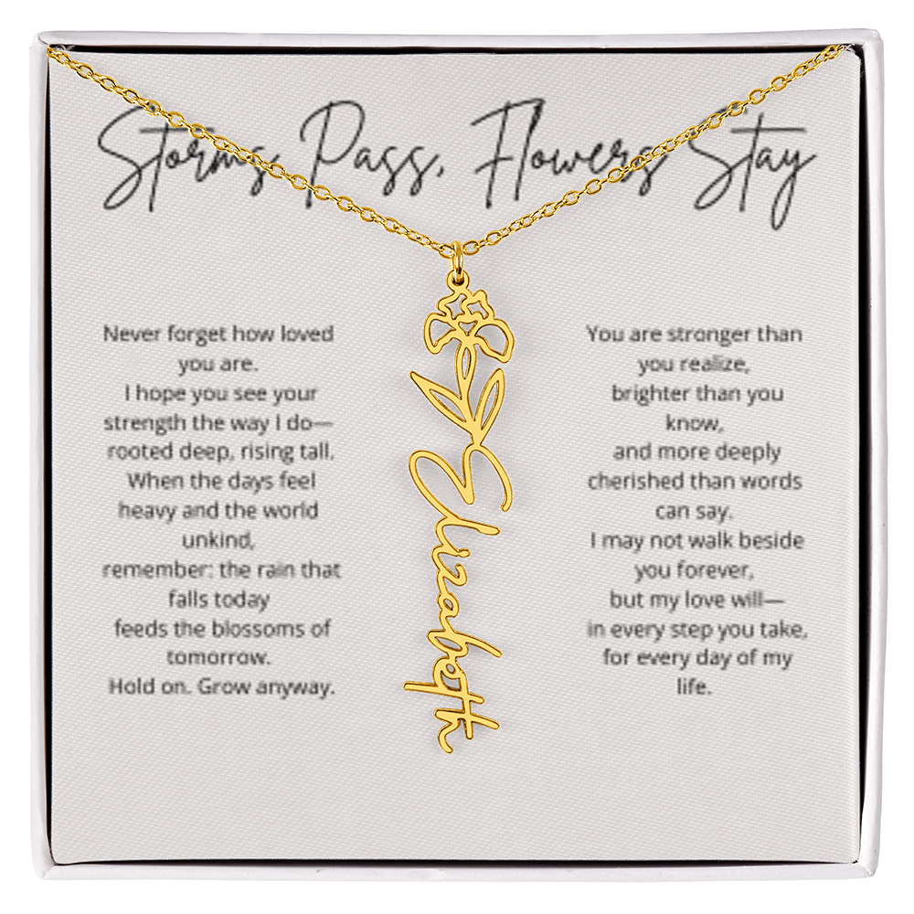 FLOWER NAME PERSONALIZED NECKLACE