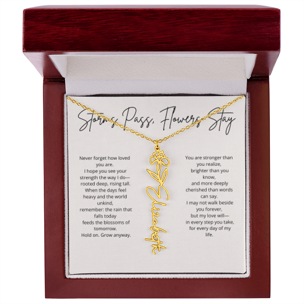 FLOWER NAME PERSONALIZED NECKLACE