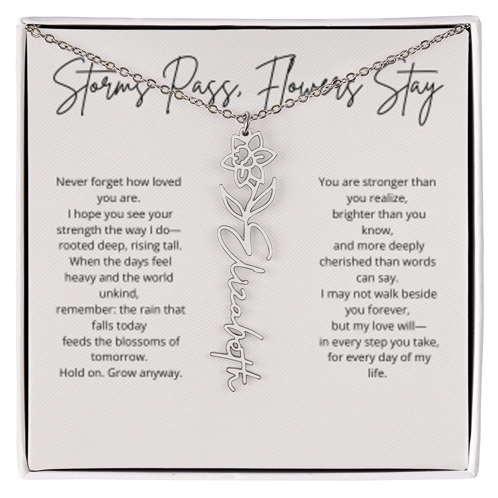 FLOWER NAME PERSONALIZED NECKLACE