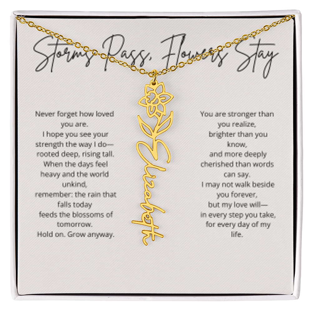 FLOWER NAME PERSONALIZED NECKLACE