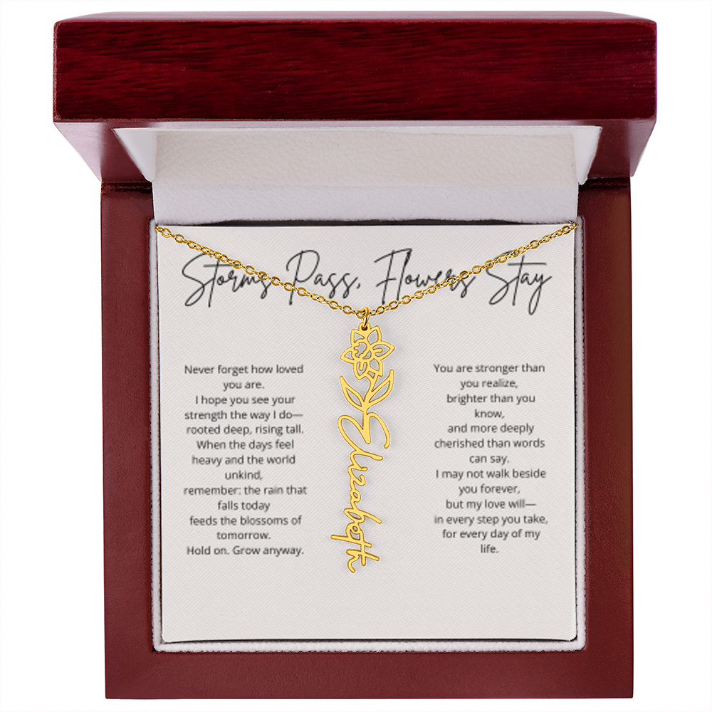 FLOWER NAME PERSONALIZED NECKLACE