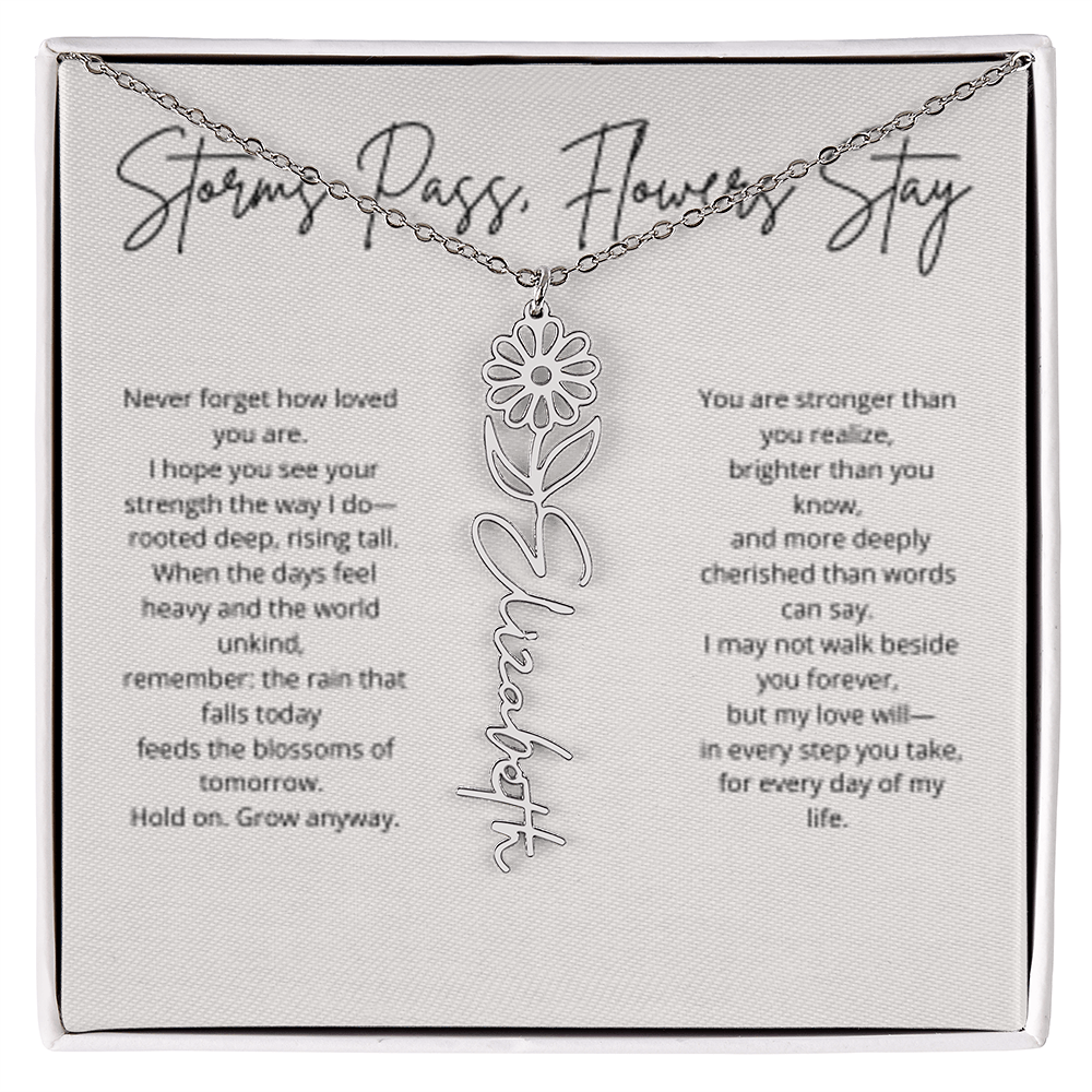 FLOWER NAME PERSONALIZED NECKLACE