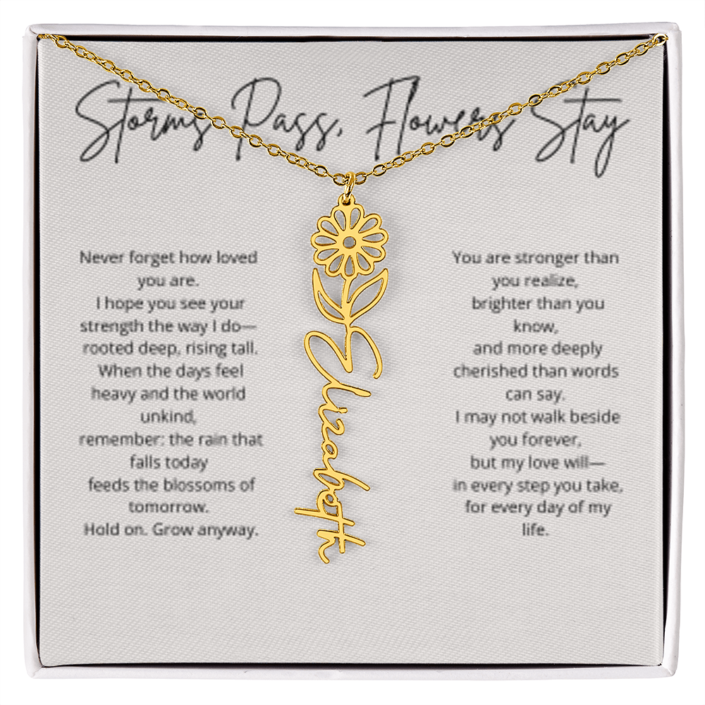 FLOWER NAME PERSONALIZED NECKLACE