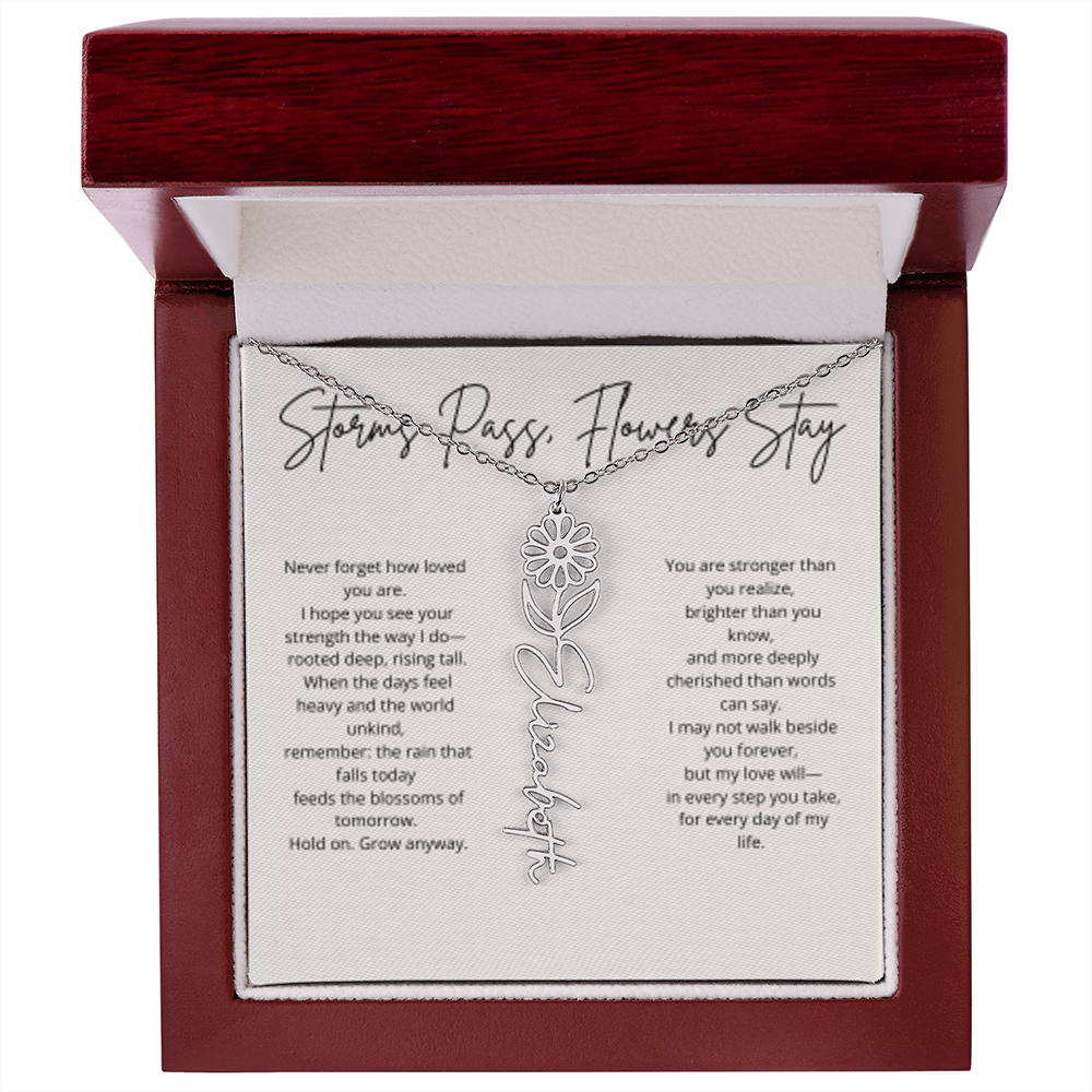 FLOWER NAME PERSONALIZED NECKLACE