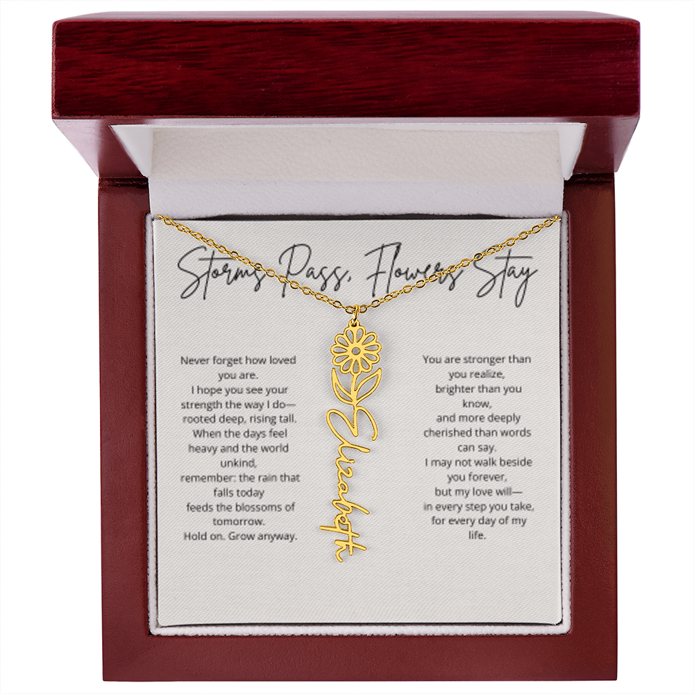 FLOWER NAME PERSONALIZED NECKLACE