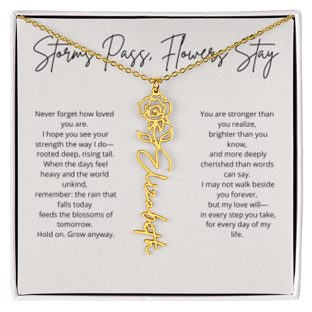FLOWER NAME PERSONALIZED NECKLACE