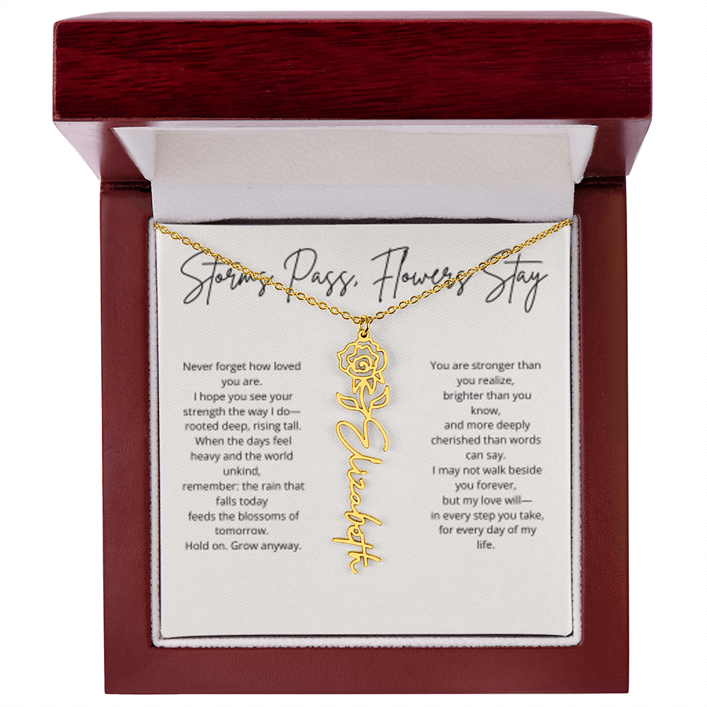 FLOWER NAME PERSONALIZED NECKLACE