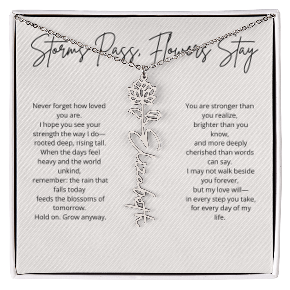 FLOWER NAME PERSONALIZED NECKLACE