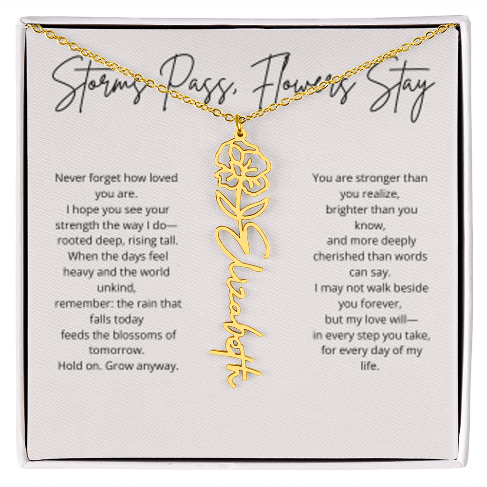 FLOWER NAME PERSONALIZED NECKLACE