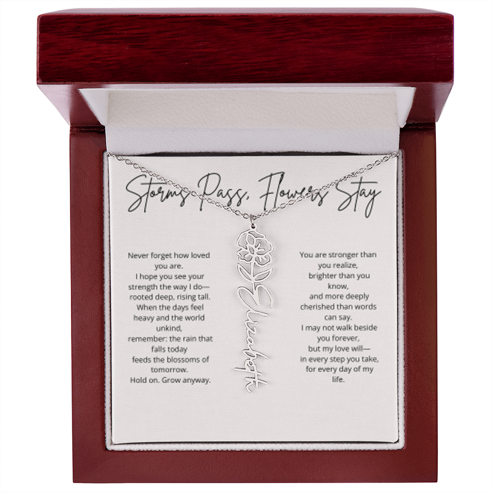 FLOWER NAME PERSONALIZED NECKLACE
