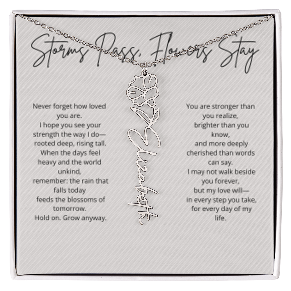 FLOWER NAME PERSONALIZED NECKLACE