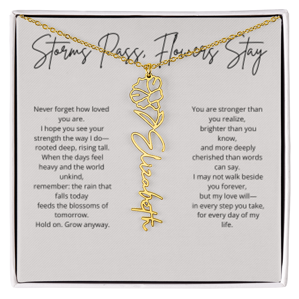 FLOWER NAME PERSONALIZED NECKLACE