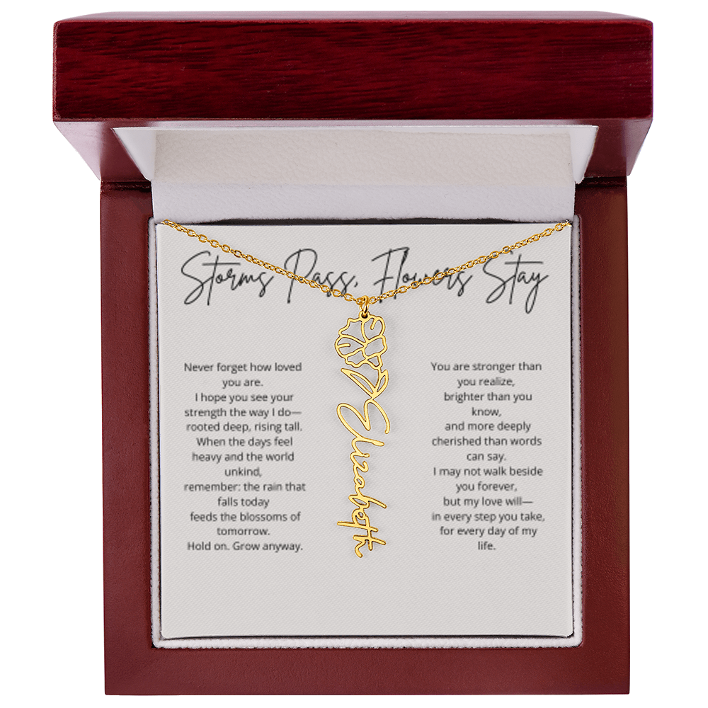 FLOWER NAME PERSONALIZED NECKLACE