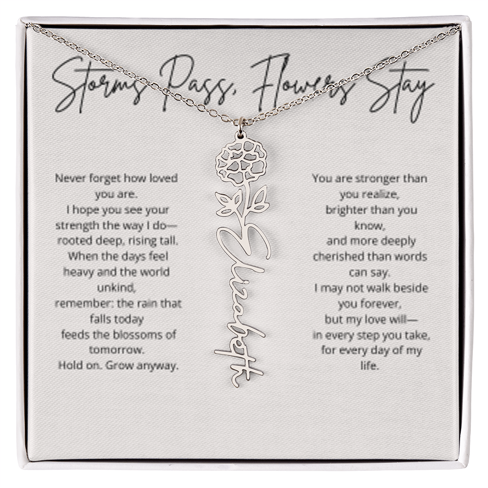FLOWER NAME PERSONALIZED NECKLACE