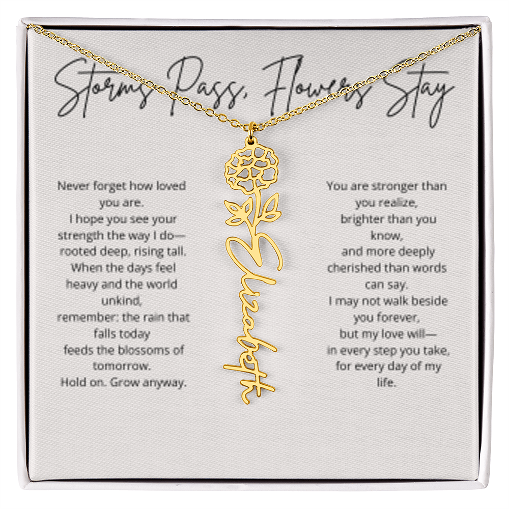 FLOWER NAME PERSONALIZED NECKLACE