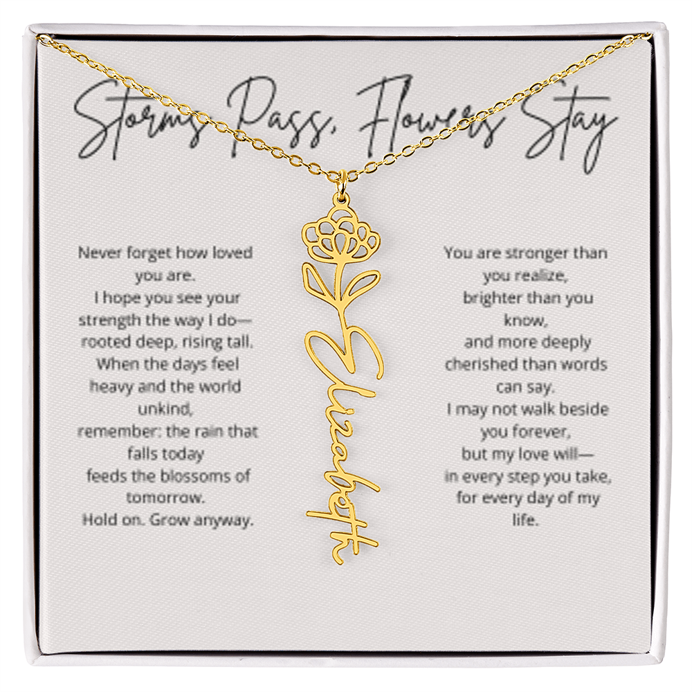 FLOWER NAME PERSONALIZED NECKLACE