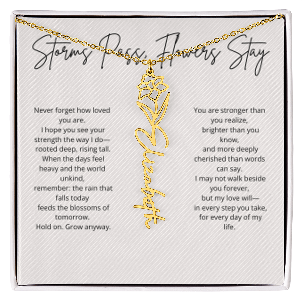 FLOWER NAME PERSONALIZED NECKLACE
