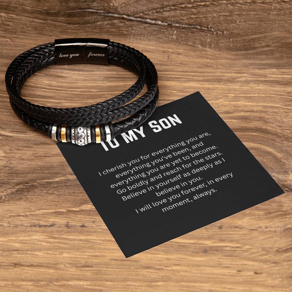 To My Son - I Cherish You - Love You Forever Bracelet