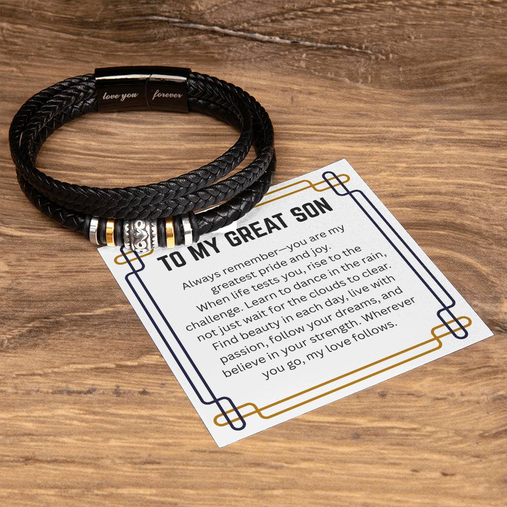 To My Great Son - Always Remember - Love You Forever Bracelet