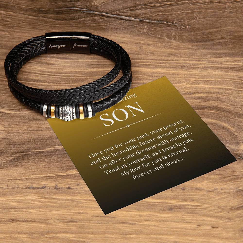 To My Amazing Son - I Love You - Love You Forever Bracelet