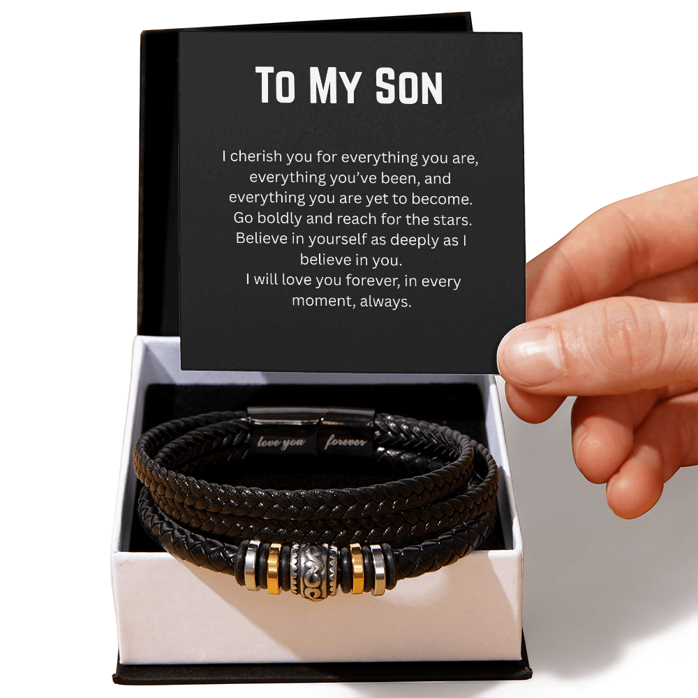 To My Son - I Cherish You - Love You Forever Bracelet