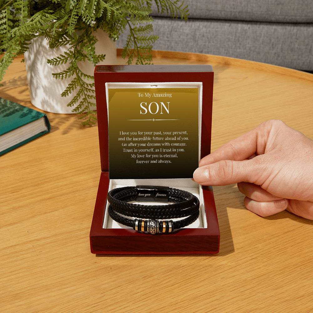 To My Amazing Son - I Love You - Love You Forever Bracelet