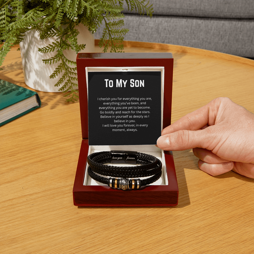 To My Son - I Cherish You - Love You Forever Bracelet