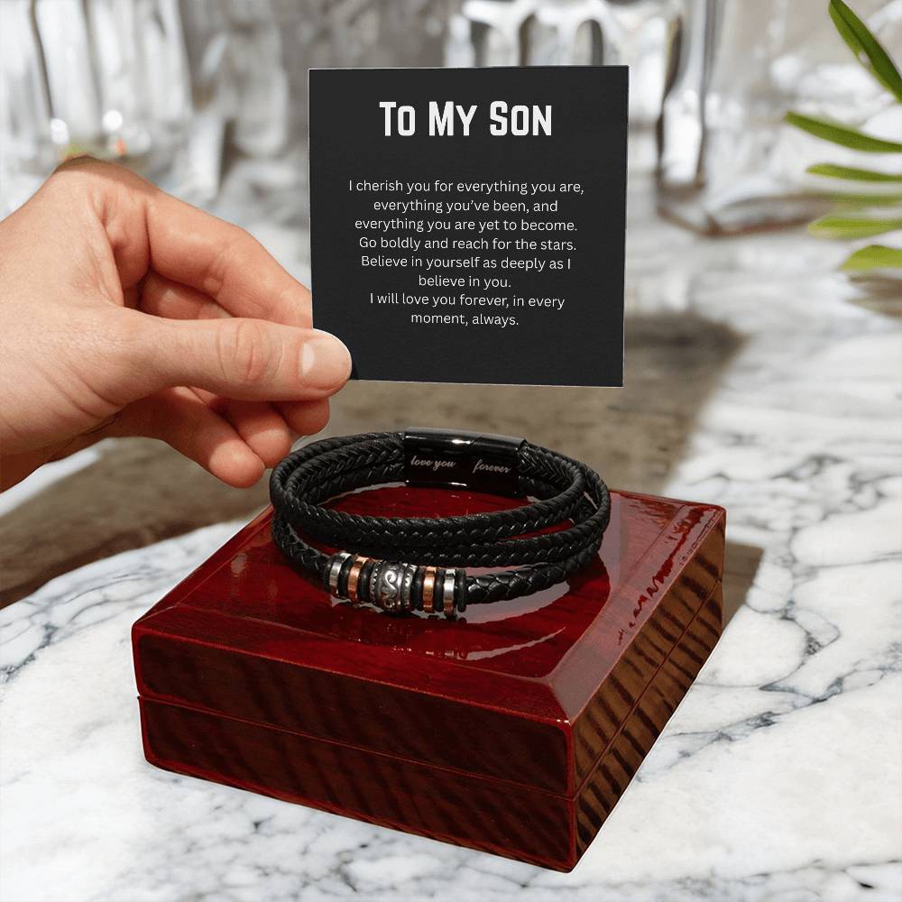 To My Son - I Cherish You - Love You Forever Bracelet