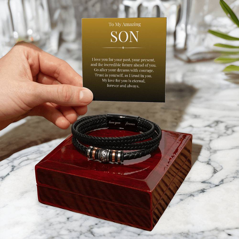 To My Amazing Son - I Love You - Love You Forever Bracelet
