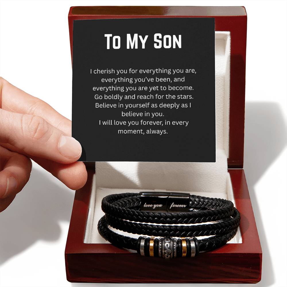 To My Son - I Cherish You - Love You Forever Bracelet