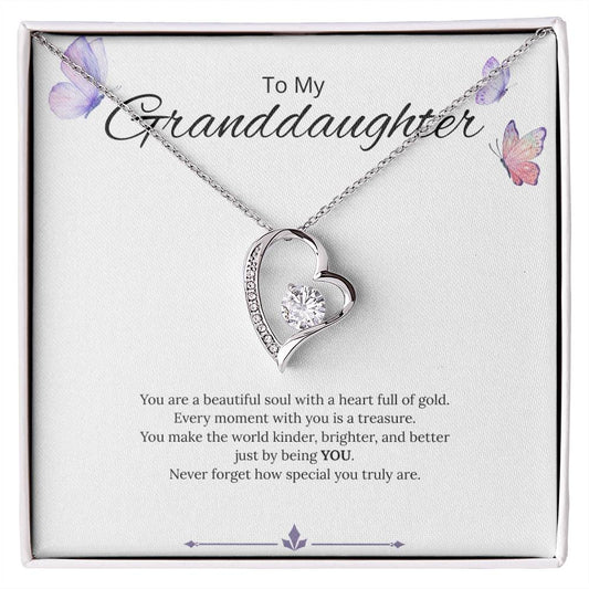 To My Granddaughter - You are a Beautiful Soul - Forever Love Necklace