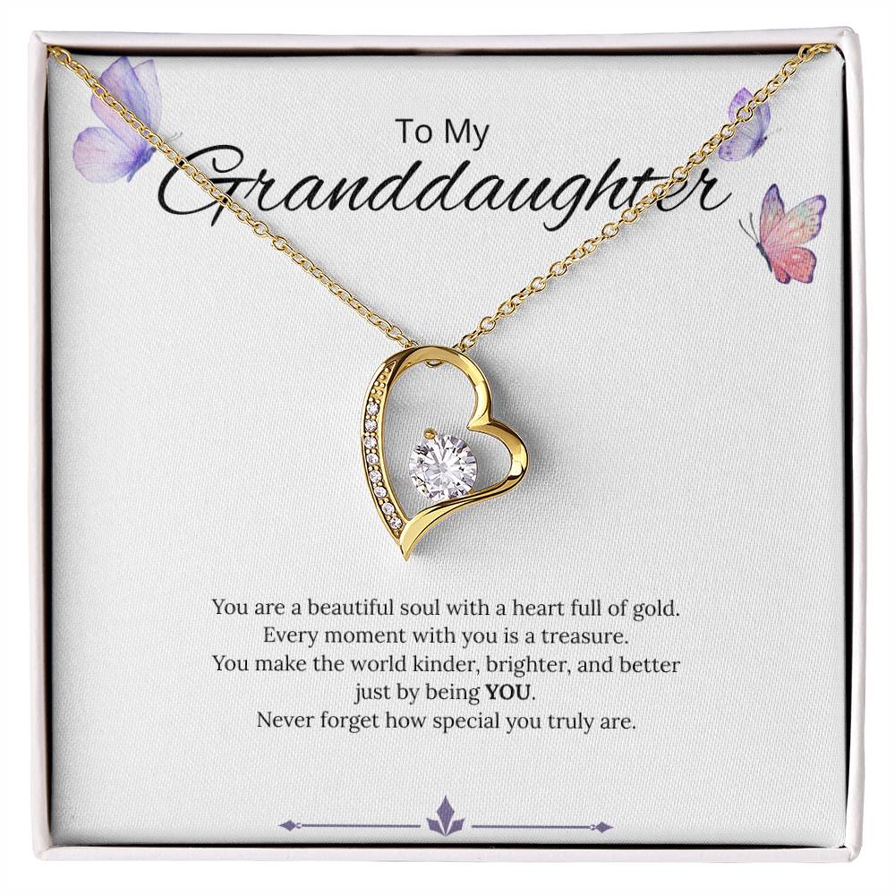 To My Granddaughter - You are a Beautiful Soul - Forever Love Necklace