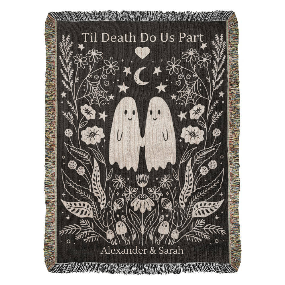 Til Death Do Us Part Ghost Couple | Personalized Woven Blanket