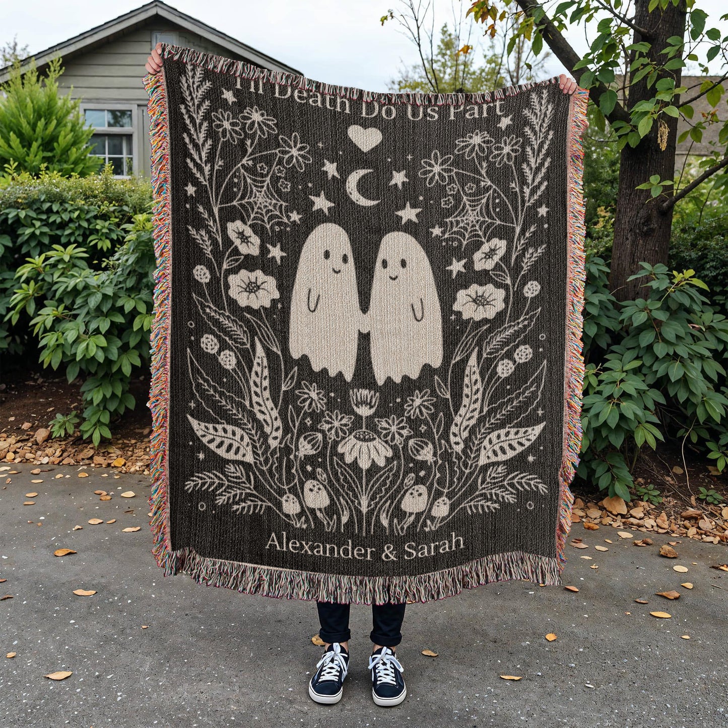 Til Death Do Us Part Ghost Couple | Personalized Woven Blanket