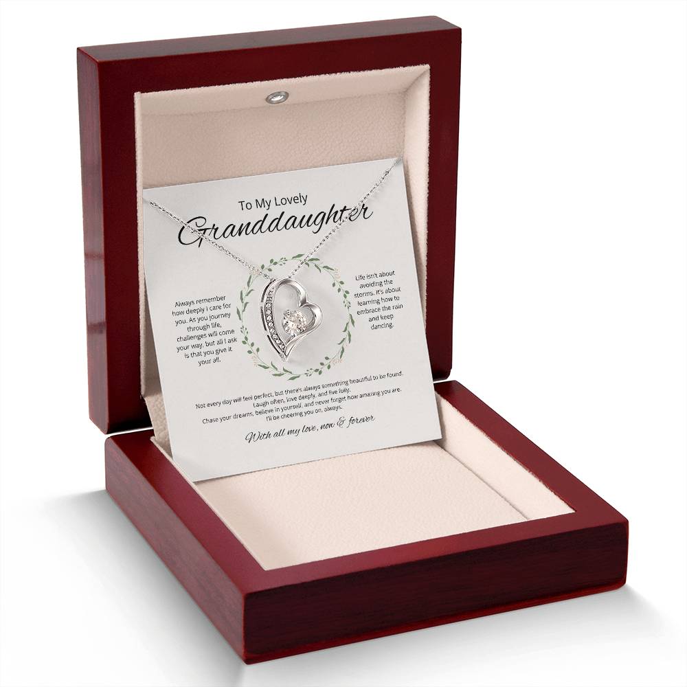 To My Lovely Granddaughter - Always Remember - Forever Love Necklace