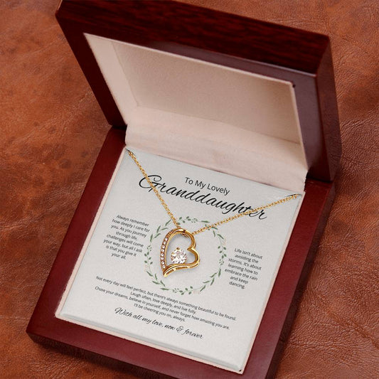 To My Lovely Granddaughter - Always Remember - Forever Love Necklace