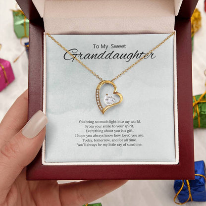 To My Sweet Granddaughter - You Bring so much light - Forever Love Necklace