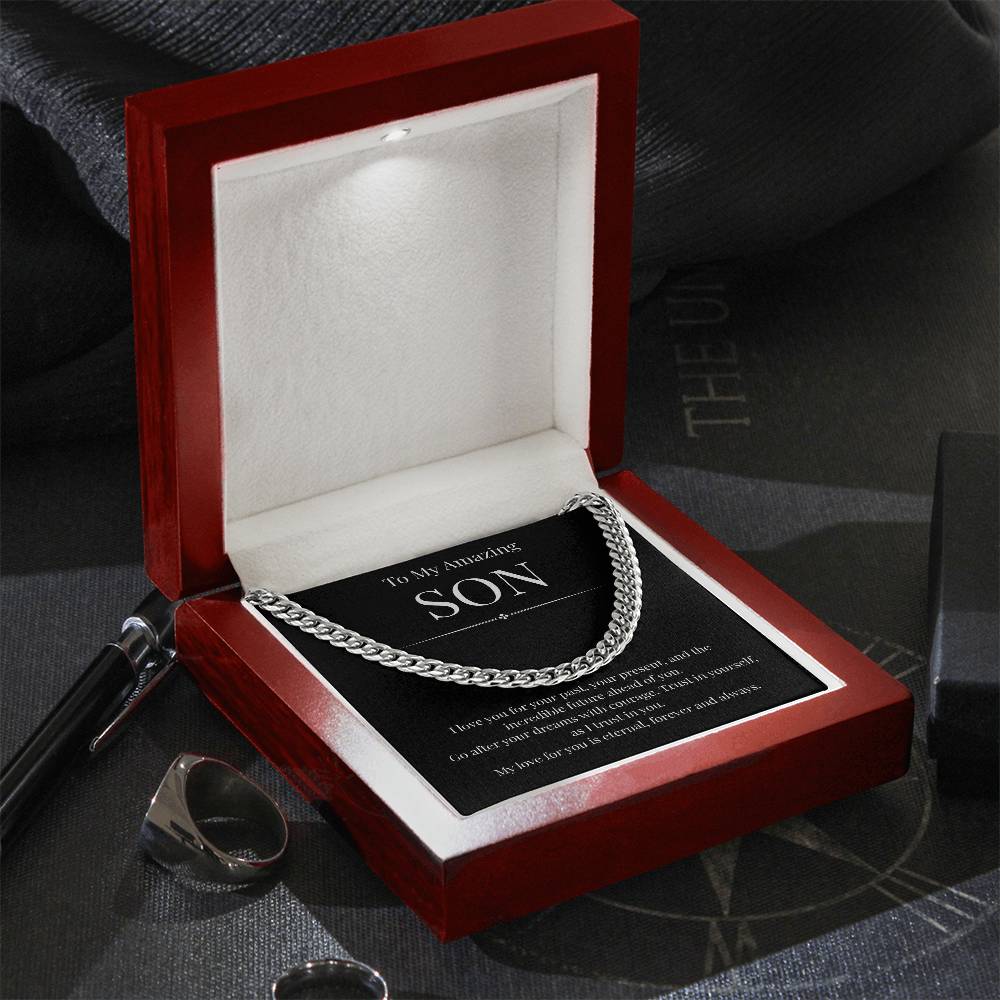 To My Amazing Son - I Love You - Cuban Link Chain